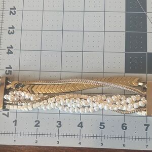 Gold and Pearl Multi-Strand Bracelet-nwot